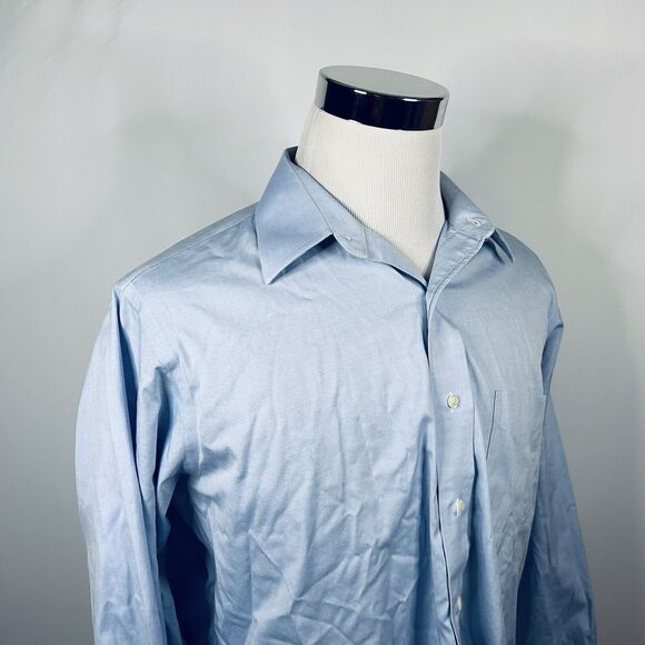 Brooks Brothers 16 33 Traditional Fit Non Iron Dress Shirt Blue 100% Cotton - Picture 1 of 5